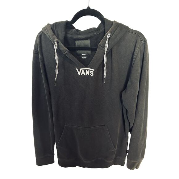 VANS Off The Wall Black Checkerboard Sweatshirt Men's Medium. Front Embroidered - Picture 1 of 7
